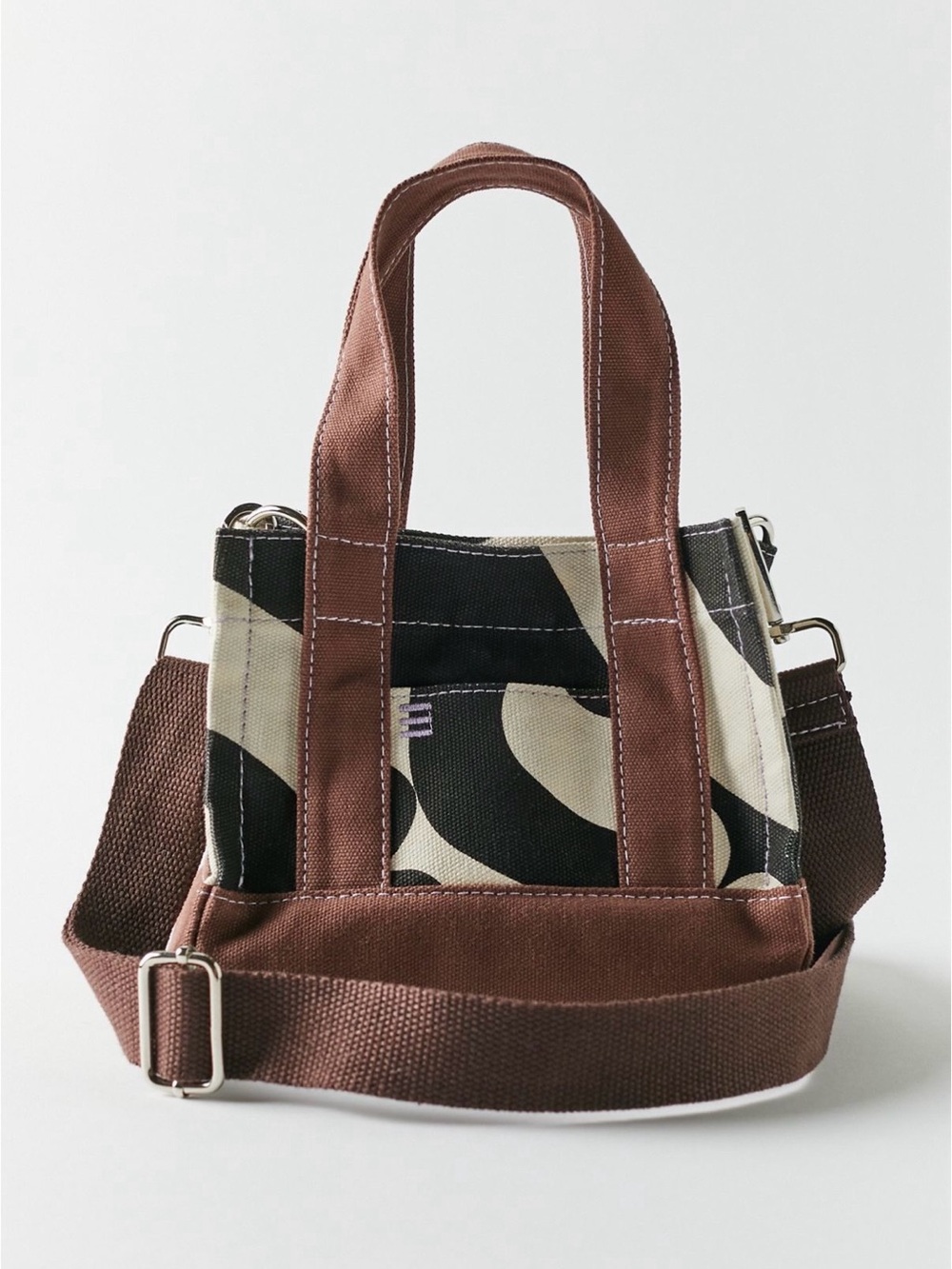 BDG Printed Mini Tote Bag-Brown/Black/White